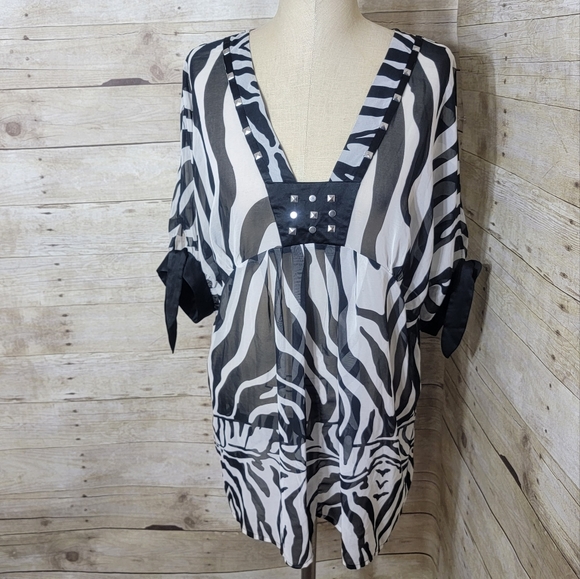 Sheer Erin B blouse/cover up size L - Picture 1 of 5